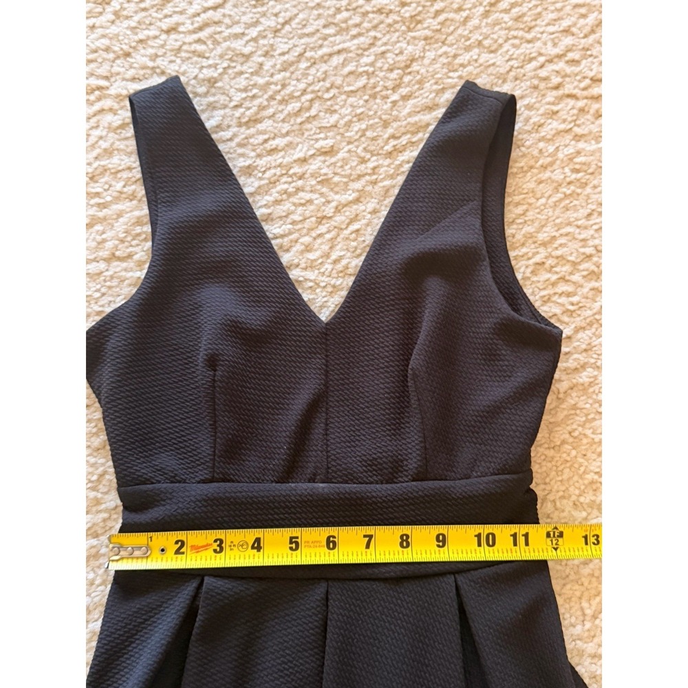Haute Monde Black Knit Fit & Flare Mini Sleeveless V-Neck Pleated Zip Dress S - Picture 15 of 16